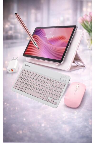 LENOVO Tab M10 4GB RAM 128 GB HAFIZA 10.1"İNCH GR TABLET+ŞEFFAF KILIF+PEMBE K...