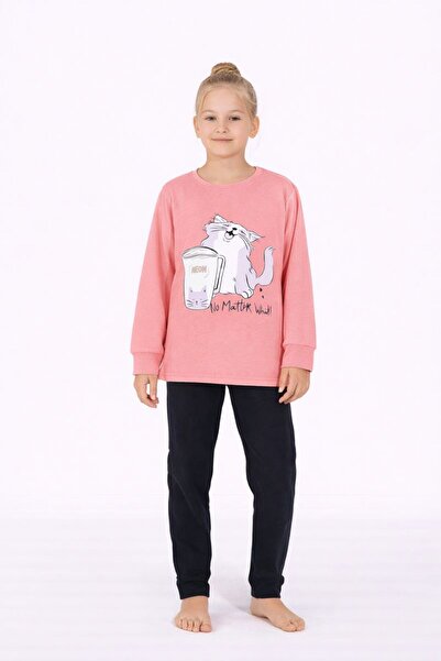 RAPAPA Σετ πιτζάμες με μακρυμάνικο κοριτσάκι - Cute Cat Pattern 8411 P