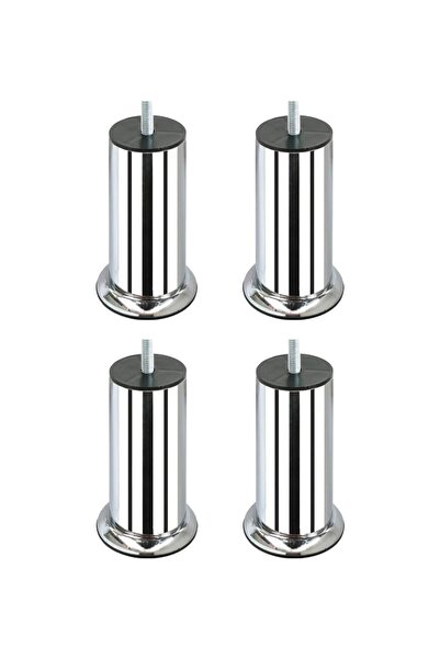 k karaaliler Vidalı Baza Koltuk Dolap Metal Ayak Kalın 3/8 Diş 12 Cm 4 Adet
