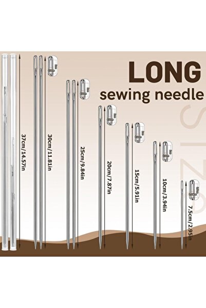 Choice مجموعة من 8 إبر تنجيد يدوية شديدة التحمل، إبر طويلة للجلد والدنيم والقماش
