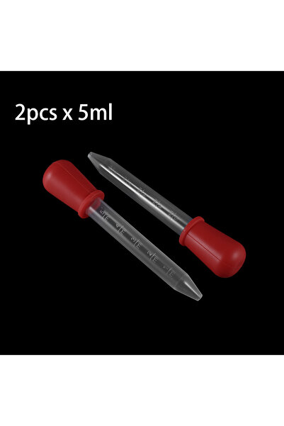 Choice قطعتان أحمرتان/5 قطع قطارة سيليكون شفافة سعة 5 مل، قطارة مدرجة لسوائل ...