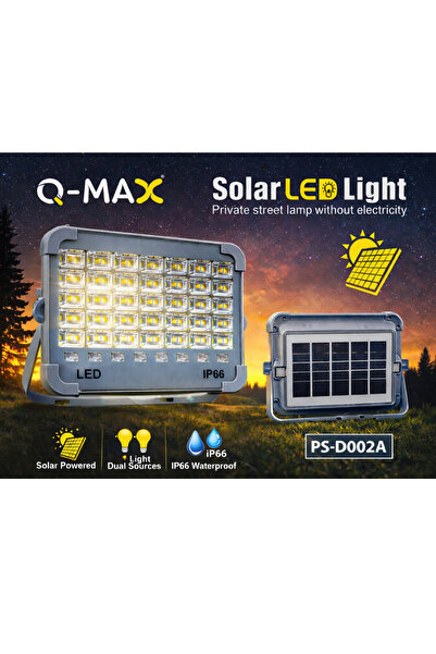 farissu Q-MAX Solar LED Işıldak IP66 Su Geçirmez 5 Modlu Güneş Enerjili Aydın...