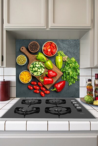 Tilki Dünyası Стикер за гръб на кухненска печка с вкусни зеленчуци