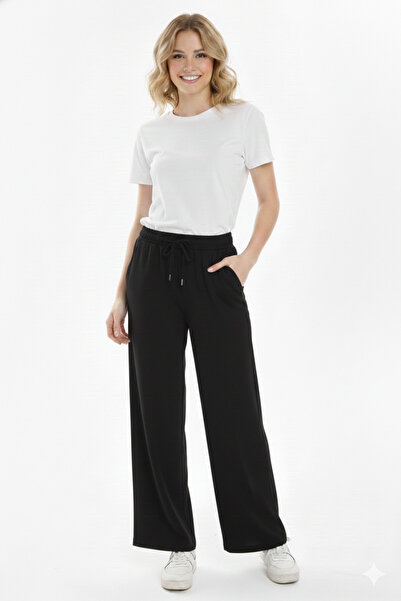 ASN concept بنطلون رياضي نسائي من قماش شوبا واسع الساق باللون الأسود (مع خيار...