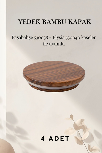 ZURİ DESİGN 4'lü Ahşap Vakumlu Yedek Kapak -Elysa ve Timeless Kahvaltılık & S...