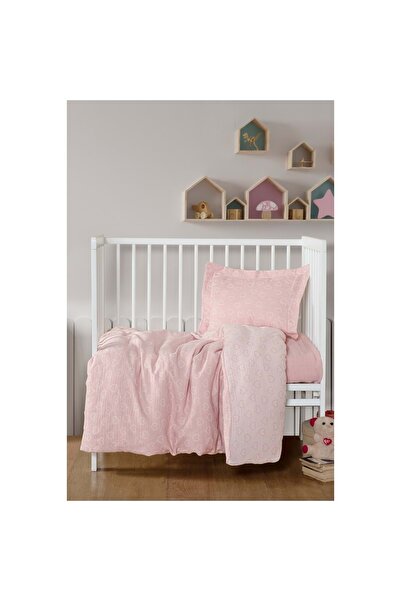 Kanz Unisex Jacquard Muslin Bedding Set Pink