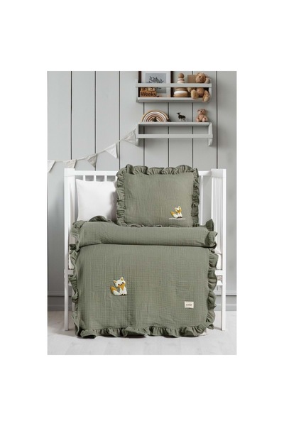 Kanz UNISEX 4 KAT HANDMADE MÜSLİN PİKE SETİ Yeşil