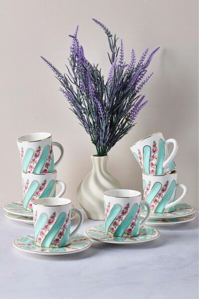 Perotti Kuzguncuk 6 Kişilik 12 Parça Porselen Kahve Fincan Takımı 16857