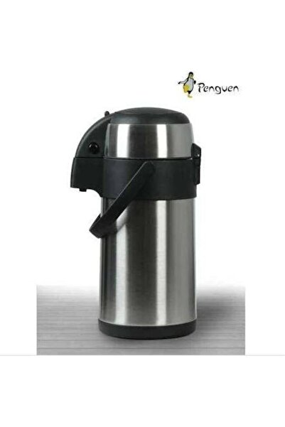 Penguen Paslanmaz Çelik Pompalı Termos 4 Litre - 1240A - 12 Saat Sıcak 24 Saa...