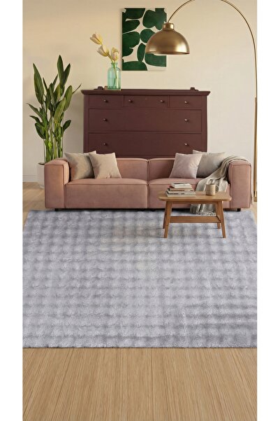 Halispecial Yuma Bubble Gri Peluş Halı|Salon-Mutfak-Antre-Oturma Odası-Yumuşa...