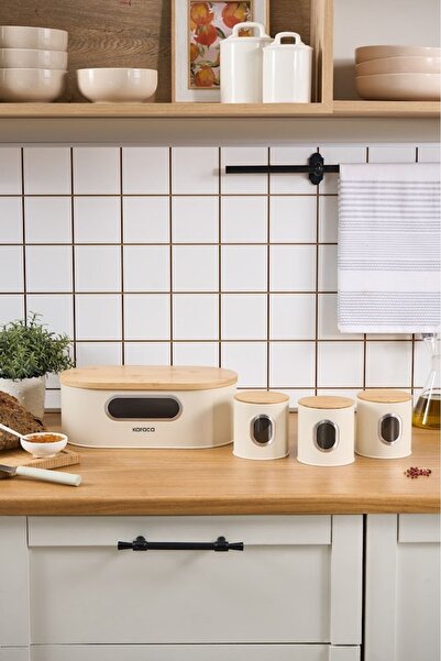 Karaca Premium Bread Box - Cream Prepped with Storage Container