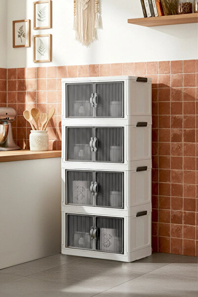 Kitchen Life 4'lü Portatif Istiflenebilir Organizer Dolap- Banyo Mutfak Dolap...