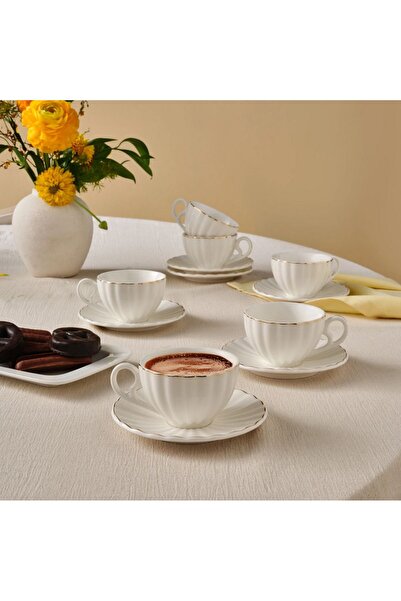Karaca Angel 6-Person Coffee Cup Set 90 ml White