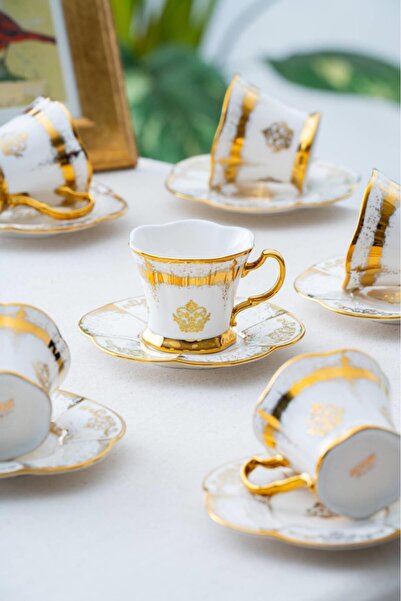 ACAR Set de cești de cafea din porțelan Lendorr pentru 6 persoane 6858