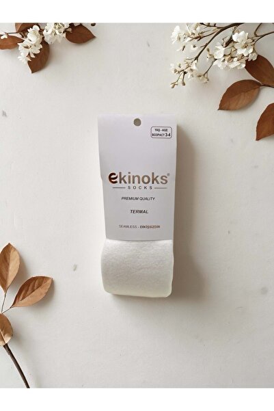 Ekinoks Едноцветни безшевни термо бебешки чорапогащи, унисекс, цвят екрю