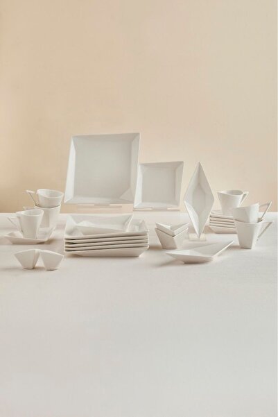 Karaca Forever Bone Origami 26 Parça 6 Kişilik Kahvaltı Takımı