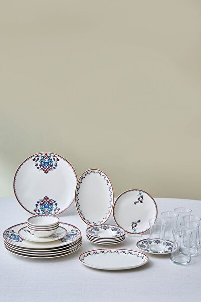 Karaca Forever Bone Nakkaş 26 Parça 6 Kişilik Kahvaltı Takımı