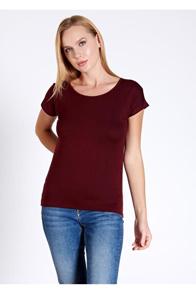 Belinay 8004 Sırtı V Dekolteli Kadın T-shirt