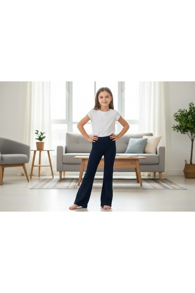 RYZE ÇOCUK evazat COLANȚI DE COLOANĂ PENTRU FETE DE CULOARE SOLIDĂ VISCOSĂ AL...