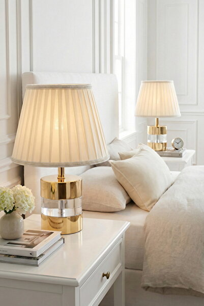 AbajurAksesuar جواني ساري-جري مظلة إضاءة مزدوجة باللونين الأصفر والرمادي