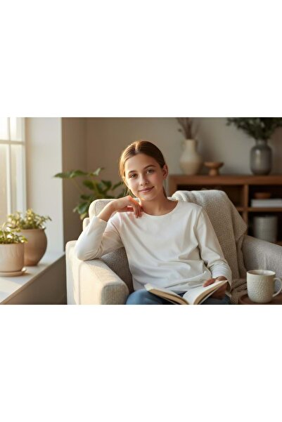 RYZE ÇOCUK БАЗОВА КОЛАНА ЗА КОЛЕЛО ДЪЛЪГ РЪКАВ ТЕНИСКА Екру