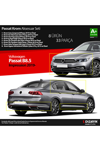 S Dizayn S-Dizayn VW Passat B8.5 Impression Krom Aksesuar Seti 33 Parça 2019-...