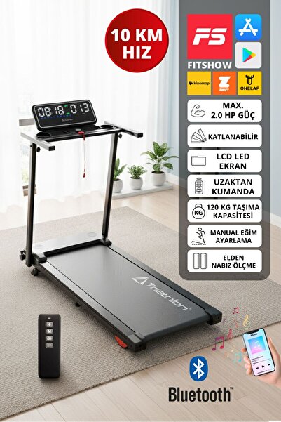 Triathlon T-229 Katlanabilir Koşu Bandı / LCD LED Ekran /Bluetooth ve Hoparlö...