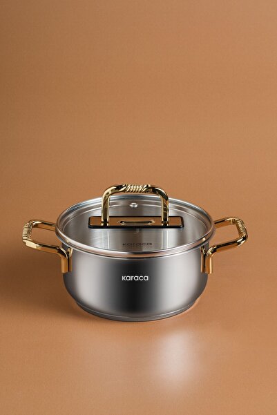 Karaca 16 см златист индукционен тенджера от стомана Maçka