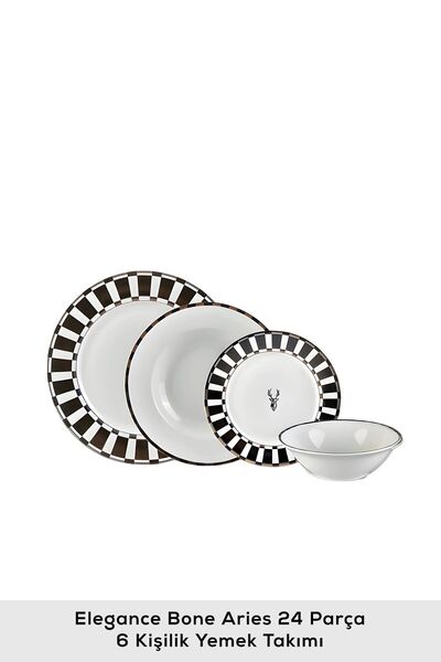 Karaca Elegance Bone Aries 24 Parça 6 Kişilik Yemek Takımı