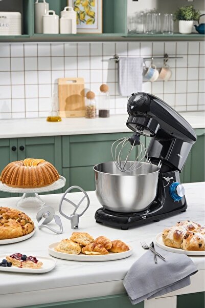 Karaca Multichef Stand Mikser Shiny Black Mutfak Şefi 1900w 5,5 Lt (Kıyma /su...