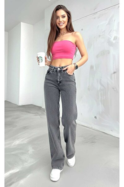 NWC Nadia material elastic Pantaloni casual pentru femei Smoked Snow Super ta...