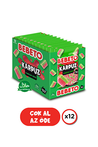 BEBETO Karpuz 80 Gr. Jelly | 12'li Paket