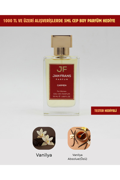 JF JAN FRANS Carmen - Vanilya Parfüm 50ml Kalıcı Edp Kadın Vanilyalı Parfüm G...