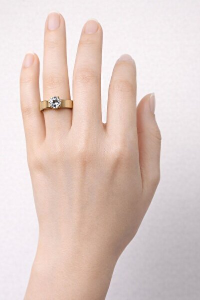 bluecatbijouterie خاتم أنيق من الزركون المفرد