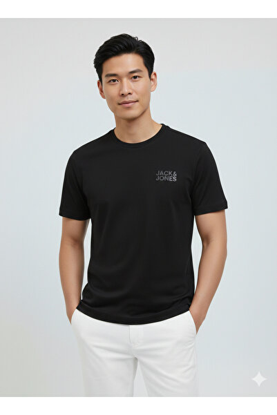 Jack & Jones Tricou negru cu imprimeu Jack&jones pentru bărbați 12151955