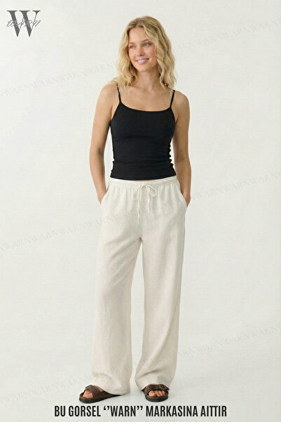warn Women's Muslin Fabric Wide Leg Pocketless Summer Trousers