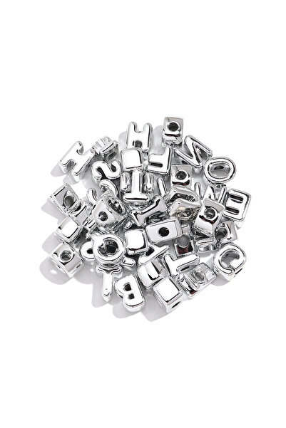 Choice 15pcs-random letters silver 15Pcs/lot Gold Silver Color CCB Big Hole L...