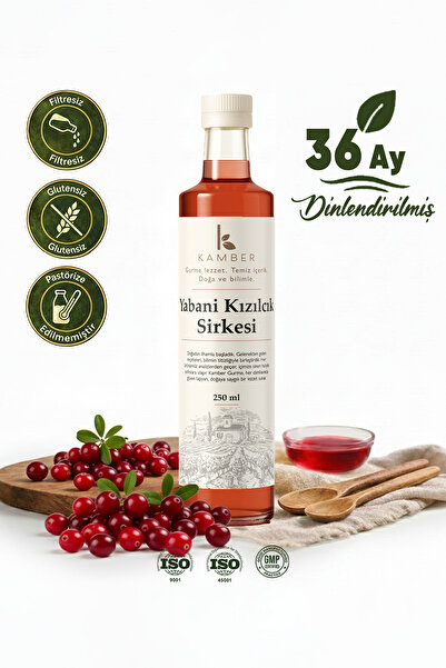 KAMBER SİRKE Yabani Kızılcık (KİREN) Sirkesi - Ev Yapımı 250 ml (36 AY FERMEN...