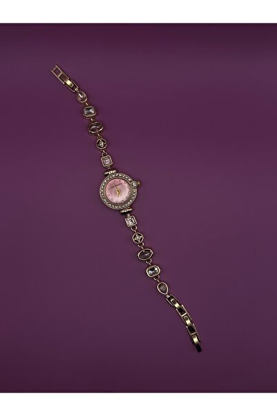 chaoyada Drop Pink Stone Cord Vintage Watch in Gift Box