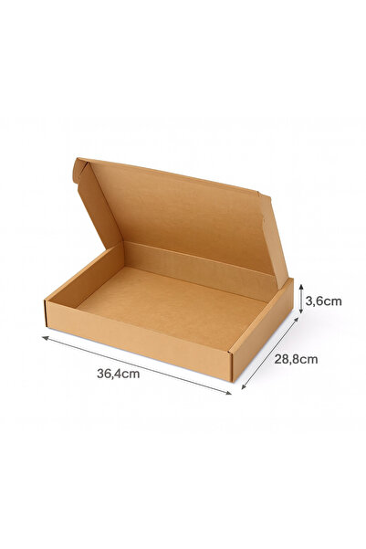 Aspak 36,4x28,8x3,6 Cm E-ticaret Kargo Kutusu- Kraft Kutu-25 Adet