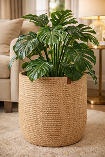 Yektayla El Yapımı Hasır Saksılık 25×30×30 Cm Büyük Boy 1 Adet