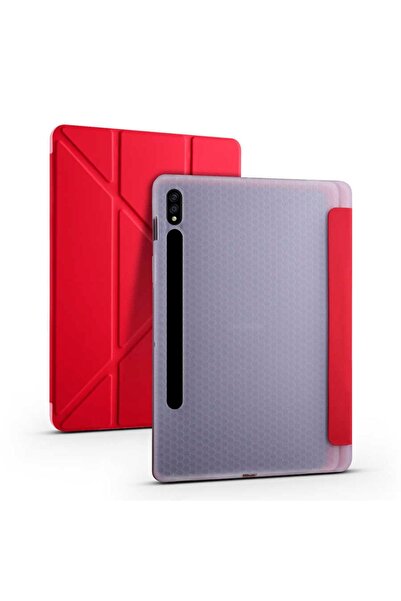 Fuchsia Galaxy Tab S7 FE LTE Kalemlikli Standlı Katlanır Tablet Kılıfı