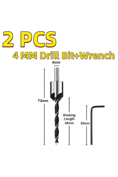Choice مجموعة لقم ثقب غاطسة فضية 4 مم، مثقاب شطف لأعمال النجارة، لقم ثقب حلزو...