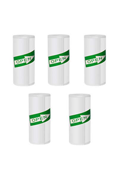 Choice ٥ لفات من ورق الطباعة الحرارية الأبيض للصور، مقاس ٥٧ × ٢٥ مم، ذاتي الل...