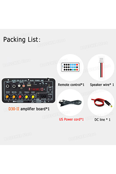 Choice لوحة مكبر صوت رقمي D30-II تعمل بتيار مستمر 12 فولت وبلوتوث 5.0، تعمل ب...