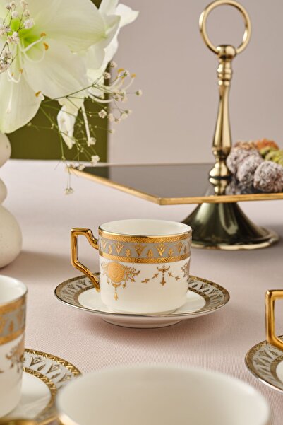 Karaca Tuğra Coffee Cup Set for 6 People 100 ml