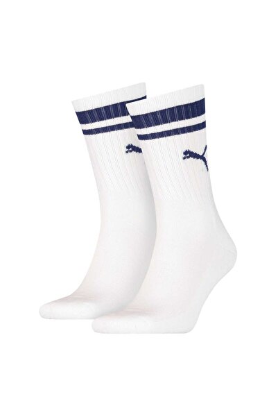 Puma 90794403 CREW HERITAGE STRIPE Λευκό - Μπλε Γυναικείες ριγέ κάλτσες
