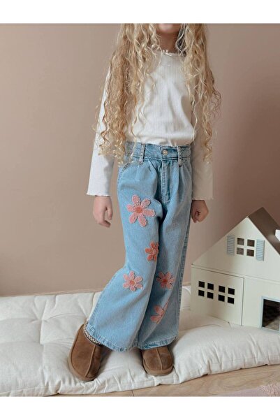 Jolly Kids Дънки за момичета с принт на маргаритки