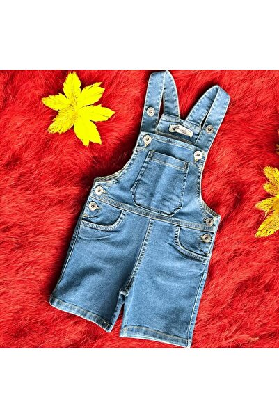 RİNDO KİDS KOT ŞORT SALOPET Mavi