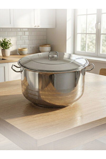 Hascevher وعاء Gastro Steel مقاس 34x23 سم غطاء فولاذي - مقبض فولاذي